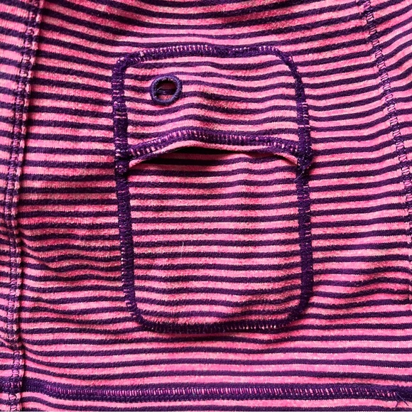 Ivivva Run Your Heart Out Pullover 1/2 Zip Pink Purple Surge MVP Stripe Sz 12 - Picture 8 of 12